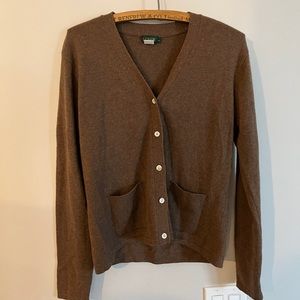 J. Crew Brown Cashmere Cardigan